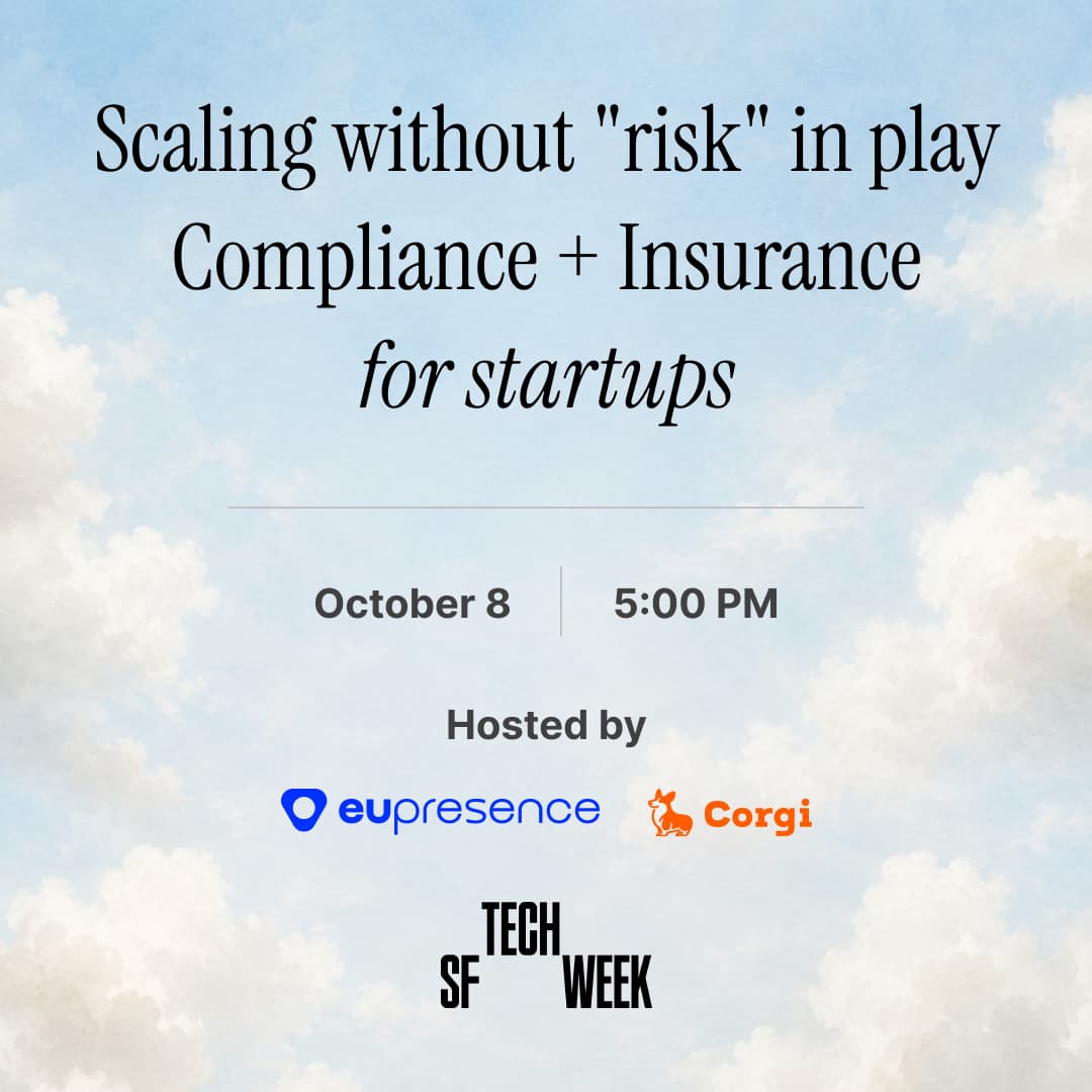 Scaling without "Risk" in play: Compliance + Insurance for Startups - SF Tech Week cover art