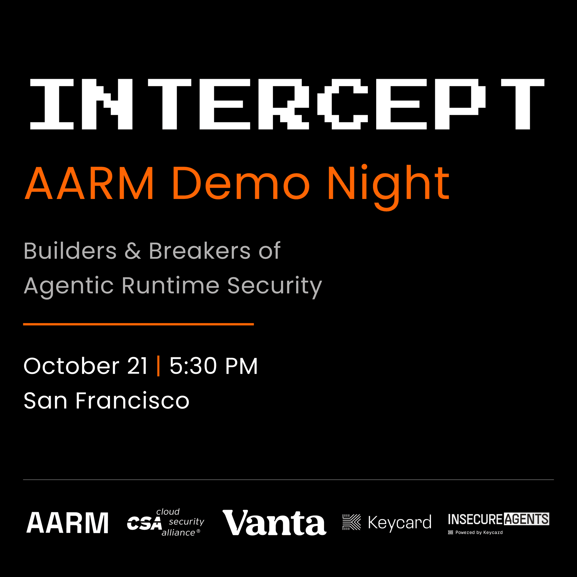 AARM Intercept Demo Night cover art