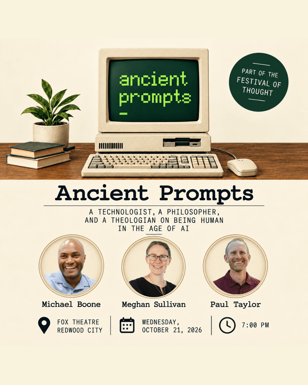 Ancient Prompts-A technologist, a philosopher, and a theologian on being human in the age of AI cover art