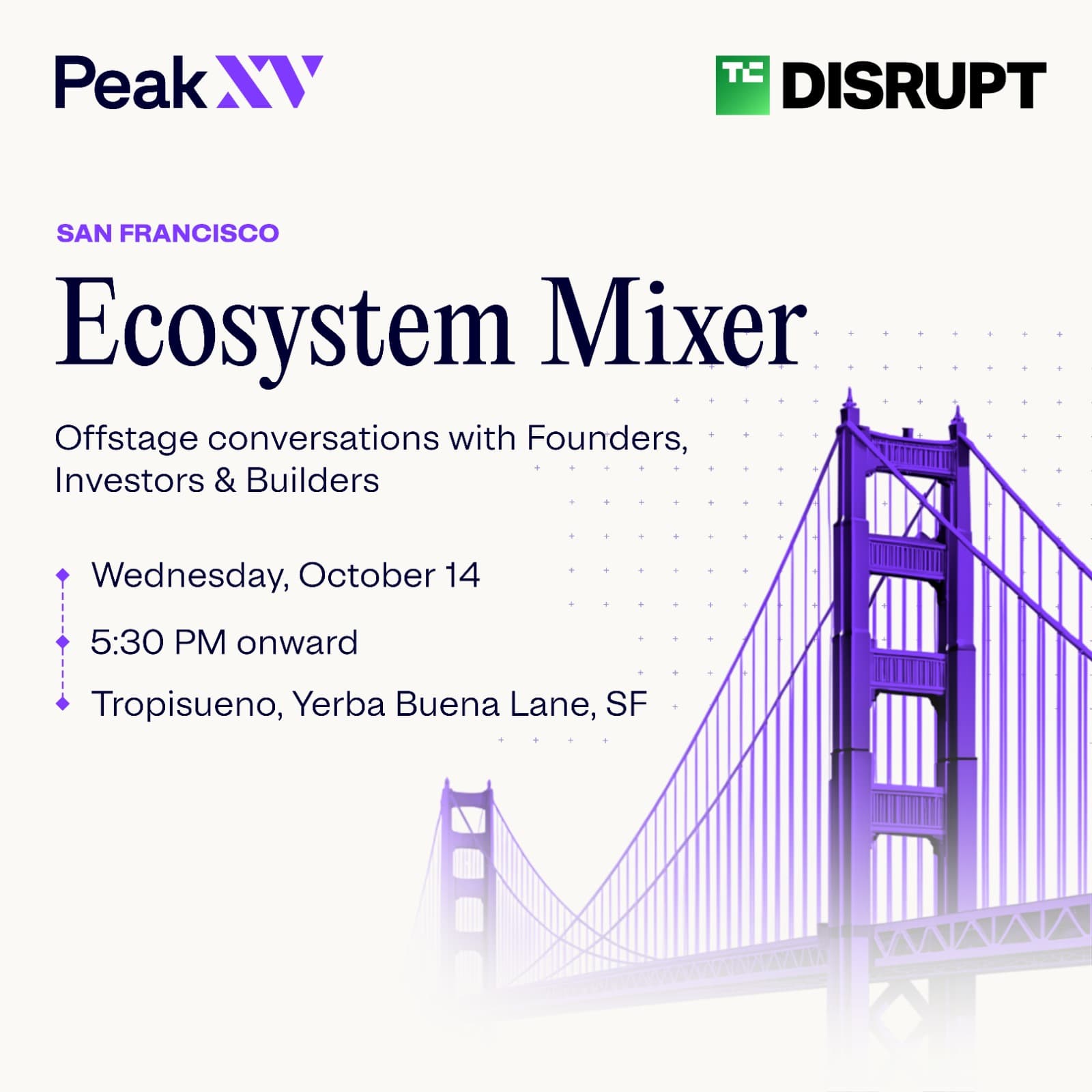 Peak XV X TechCrunch | Ecosystem Mixer cover art