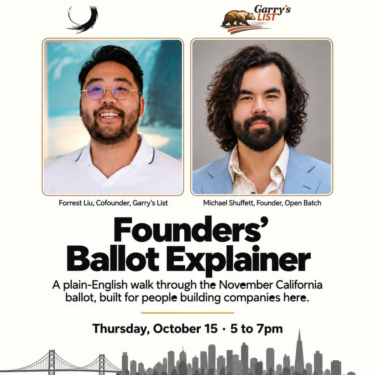 Founders' Ballot Explainer, hosted by Garry's List and Open Batch cover art
