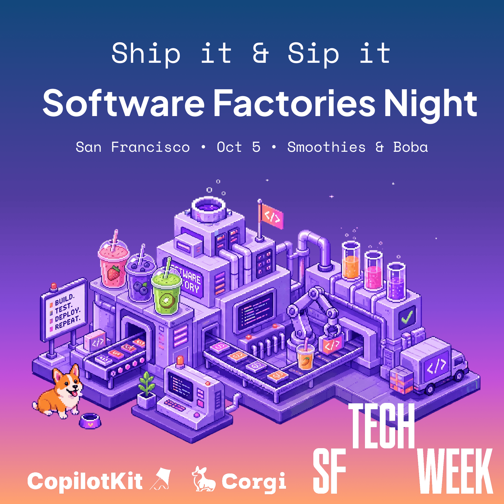Ship it & Sip it: Software Factories Night cover art
