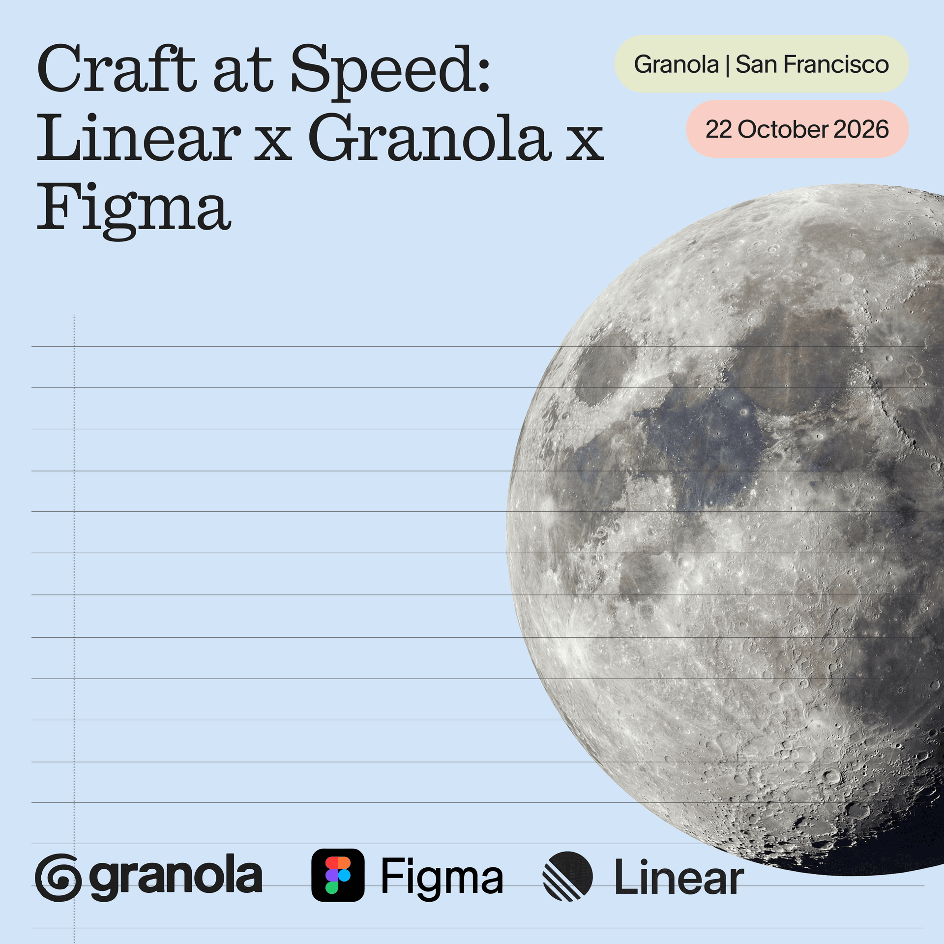 Craft at Speed: Linear × Granola × Figma cover art
