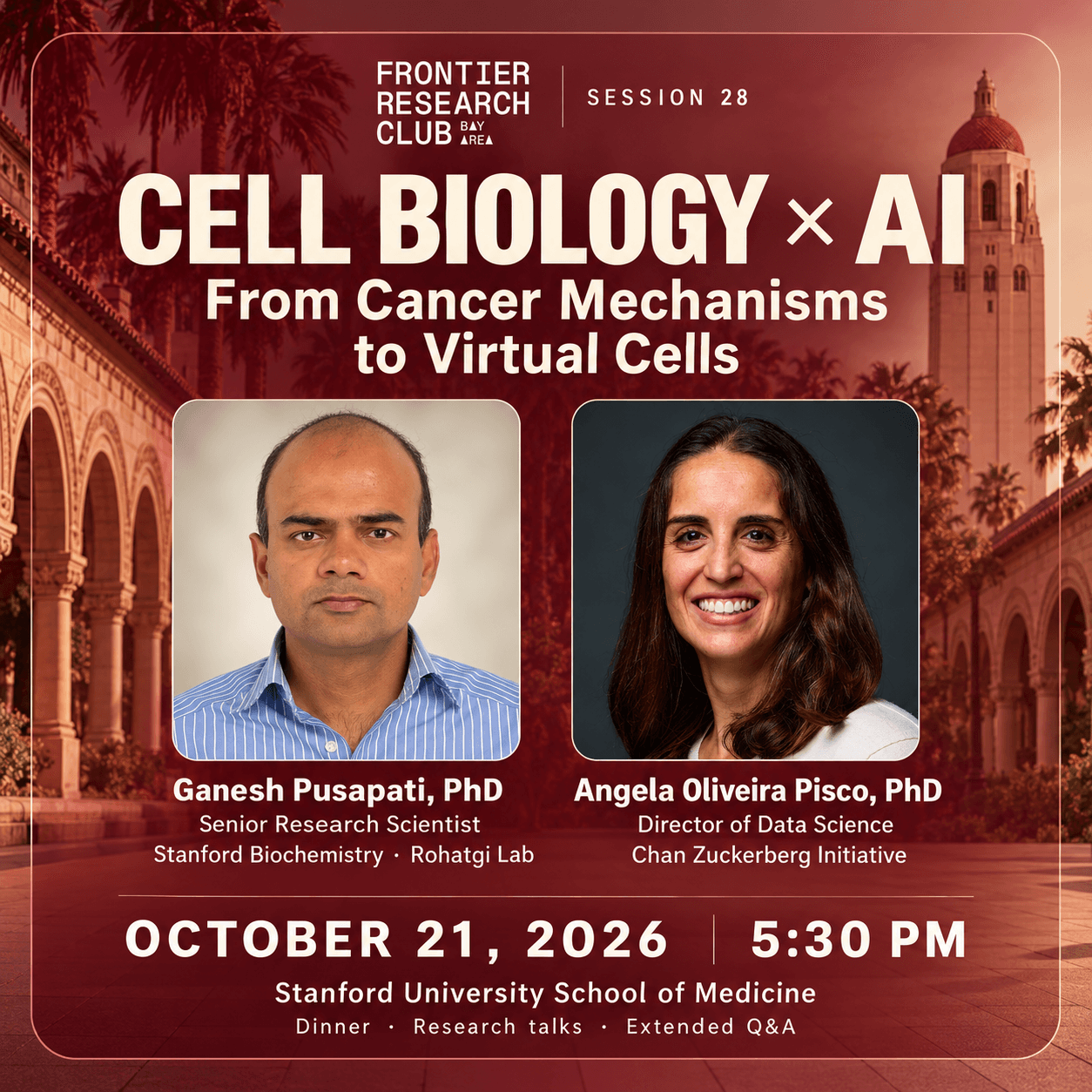 Bay Area Frontier Research Club #28 | Cell Biology x AI: From Cancer Mechanisms to Virtual Cells (dinner + paper discussion @ Stanford) cover art
